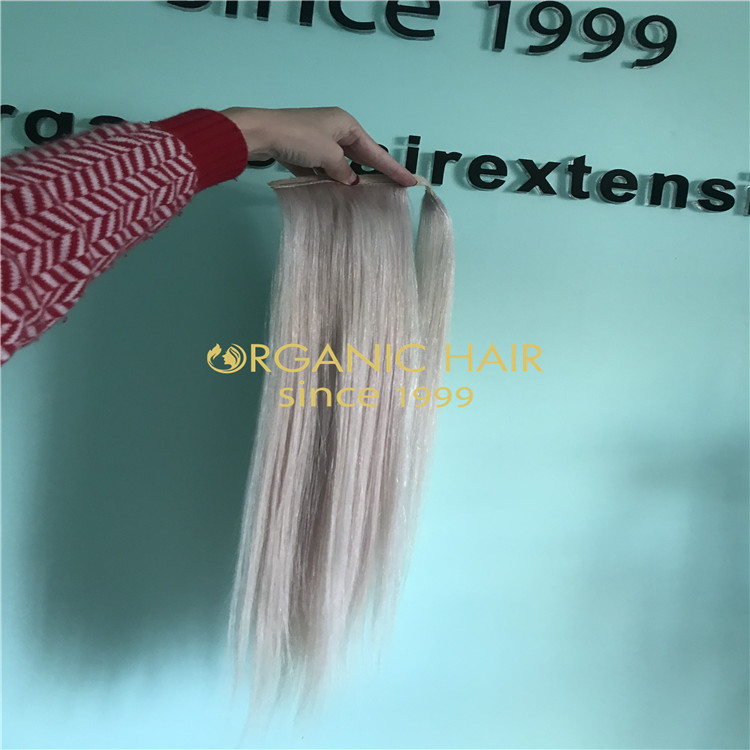 Ashy blonde custom ponytail hair extension #60A H222